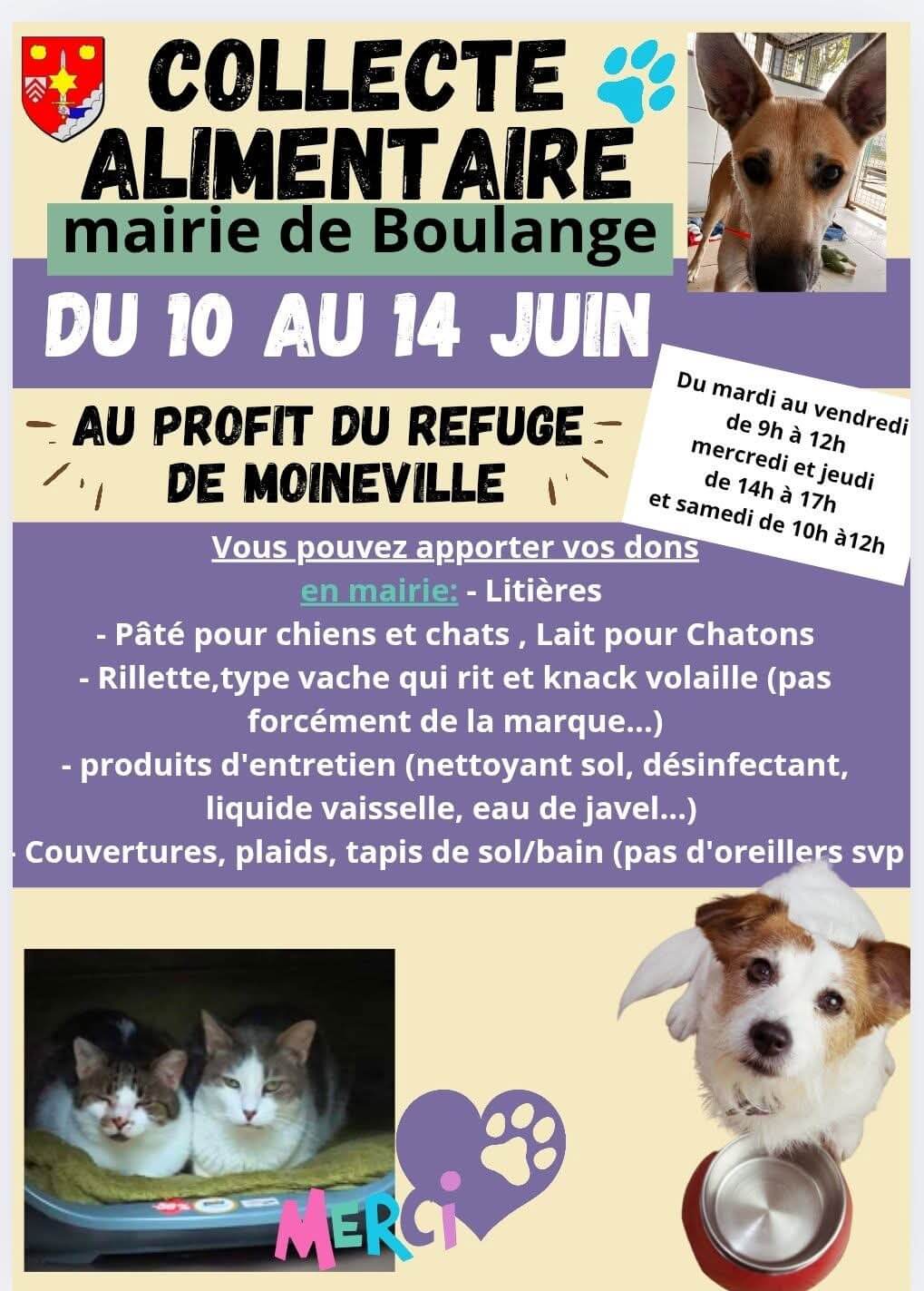 Lire la suite à propos de l’article COLLECTE AU PROFIT DU REFUGE DU 10 AU 14 JUIN !