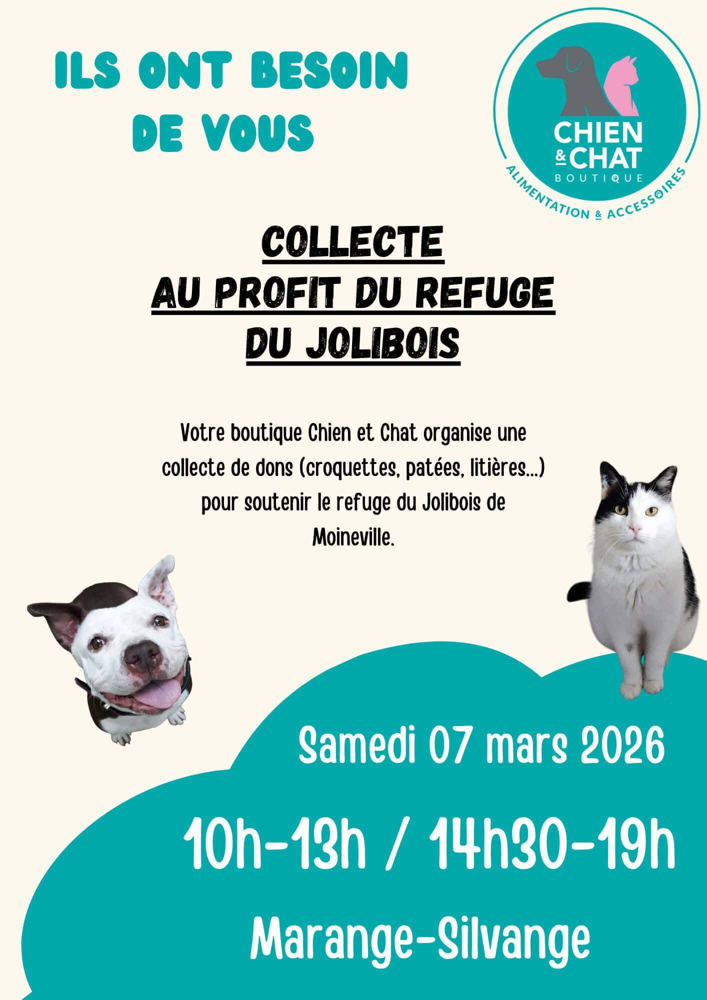 Lire la suite à propos de l’article 🐾 Collecte solidaire pour le refuge SOS Animaux – Refuge du Jolibois 🐶🐱